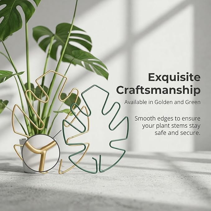 4PCS Adjustable Monstera Plant Support Stakes - Indoor Plants Accessories with Secure Clamps, Easy to Install & Customize for Tall Plants | Durable Metal Design for Healthy Growth