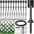 12-Set Black 1/8" Wire Trellis for Climbing Plants Outdoor with 53ft Vinyl Coated Cable, T316 Stainless Steel Wall Wire Trellis Kit