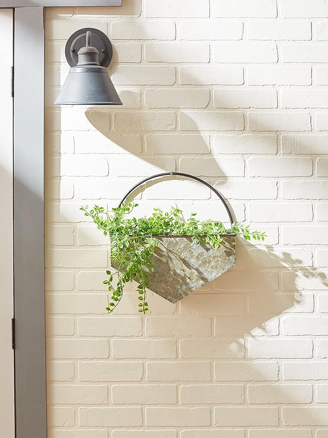 DII Galvanized Planter Collection Wall Hanging, Diamond, 14.5x4x14.5, Iron