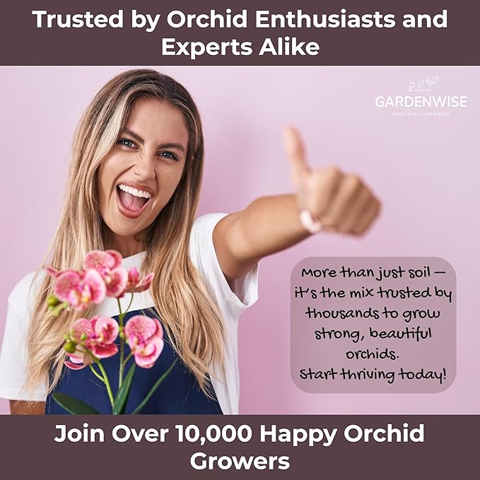 GARDENWISE Orchid Potting Mix – Orchid Bark, Sphagnum Moss, Tree Fern & Perlite for Repotting Phalaenopsis Orchids, Indoor Plants, Orchid Soil Medium – Sustrato para Orquídeas (10 Quart)