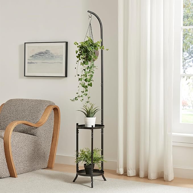 3 Tier Metal Plant Stands, Metal Corner Tall Plant Stands for Multiple Plants, Modern Flower Pot Holder Shelf Display Rack for Patio Garden Balcony Living Room