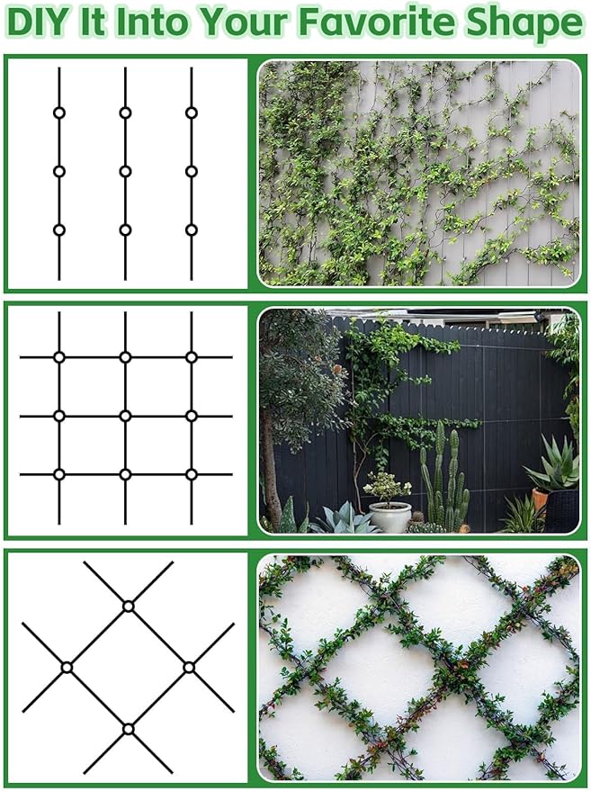 100FT Garden Wire Trellis for Climbing Plants, Kalolary T316 Stainless Steel Garden Trellis for Outdoor Wall-Mounted Heavy Duty Wire Trellis Kit Wire Ropes System Kit for Plants Vines Wall Decoration