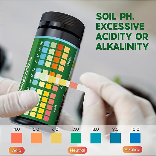 Soil Test Kit – 100 Soil pH Test Strips (3.5–9 Range) for Garden, Lawn & Indoor Plants – Easy At-Home Soil Testing
