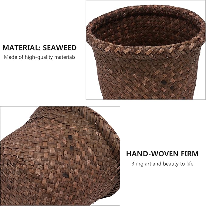 Seagrass Rattan Storage Basket Planter Basket Flower Pots Cover Plant Pots Containers Naturalstraw Flower for Indoor Outdoor Plant s Hyacinth Antique Picnic