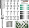 Trellis Wire for Climbing Plants Outdoor, 30 Set Wall Wire Trellis Kit with 1/8" x 164ft Stainless Steel Cable, T316 Espalier System Cable Trellis Kit with Adjustable Spacing Vines Green Wall