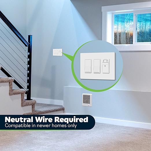 TOPGREENER Humidity Sensor and Fan Control Switch, Ventilation Fan Humidity Sensor Switch, Neutral Wire Required, TDHS5, 2-Pack (Wall Plate Included)