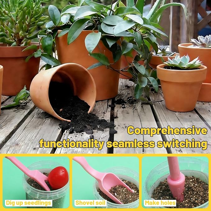 25 Pcs Bonsai Soil Scoop Set, Small Mini Gardening Tools, Garden Hand Tools Kit for Indoor Plant Care, Succulent Planting Tools for Planting, Transplanting Digging (Colorful)