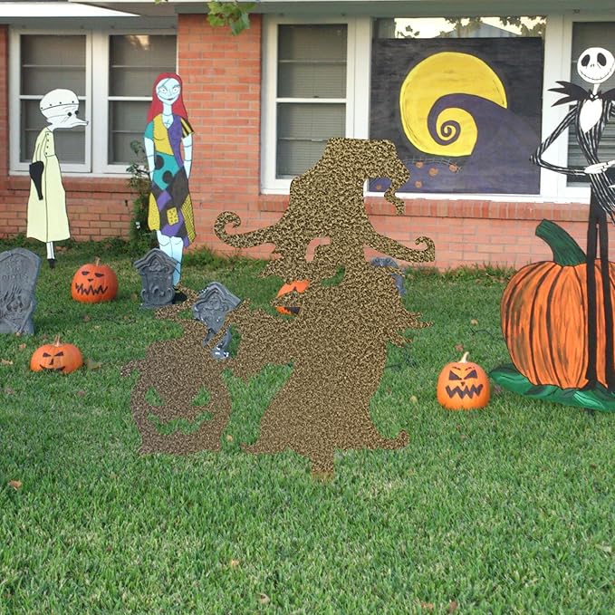 Halloween Garden Stake Rusty Witch Funny Pumpkin Party Yard Metal Decor Gifts for Day of The Dead,Bronze