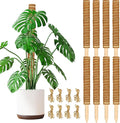 JJGoo Moss Pole for Plants Monstera,【8 Pack】 17 inch Plant Support Pole, Extendable Coir Totem Pole for Potted Plants Pothos, Train Indoor Climbing Plants to Grow Upwards