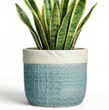 Ceramic Planter - 8 Inch Plant Pot for Indoor Outdoor Plants, Boho Planters with Drainage Hole and Plug, Round Decorative Flower Pots, Garden Home Office Decor, Plant Lover Gifts, Blue