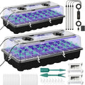 Seed Starter Tray with Grow Light,2 Pack 72 Cells Seed Starter Kit with Humidity Dome, Seed Starting Trays for Indoor Plant,Seedling Starter Trays for Germination