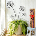 4-Pack Dandelion Metal Flowers for Outside,Black Wild Flower Decorative Garden Stakes for Potted Plants, Metal Yard Art, Gift-Boxed Indoor & Outdoor Garden Decor(Black Dandelion Flower Set)