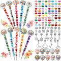 Silipull 255 Pcs 14 Inch Garden Stakes Decorative Ceramic Mushroom and Pumpkin Round Beaded Garden Stakes Decor Fairy Sticks for Indoor Outdoor Yard Lawn Pathway Patio Decoration
