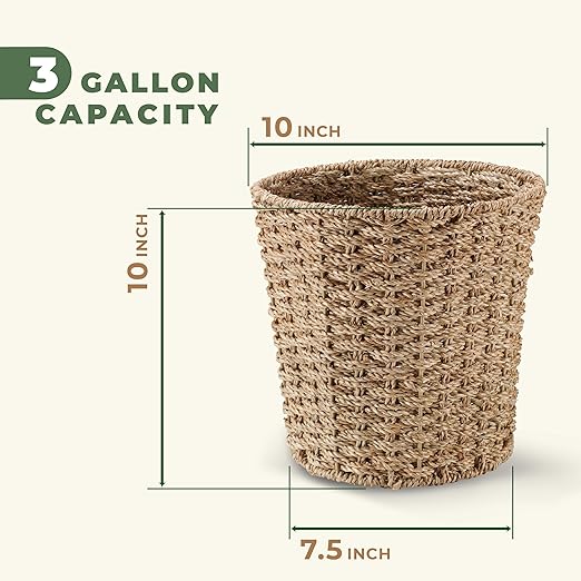 84ECO 2-Pack Seagrass Waste Baskets