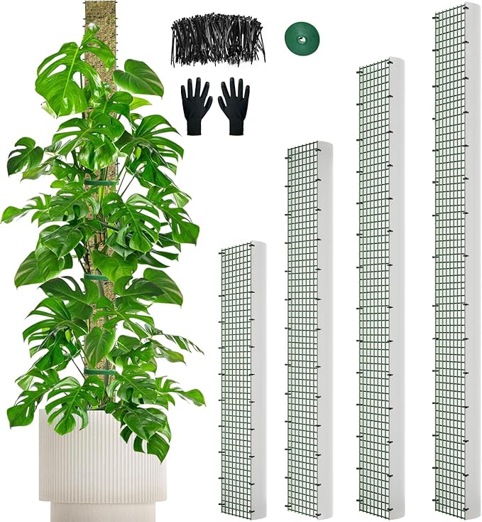 70"/60"/40"/24" Metal Moss Pole, D Shape Sphagnum Moss Pole, Moss Poles for Climbing Plants, Monstera, Indoor Climbing Plants (1 Each of 70" 60" 40" 24")