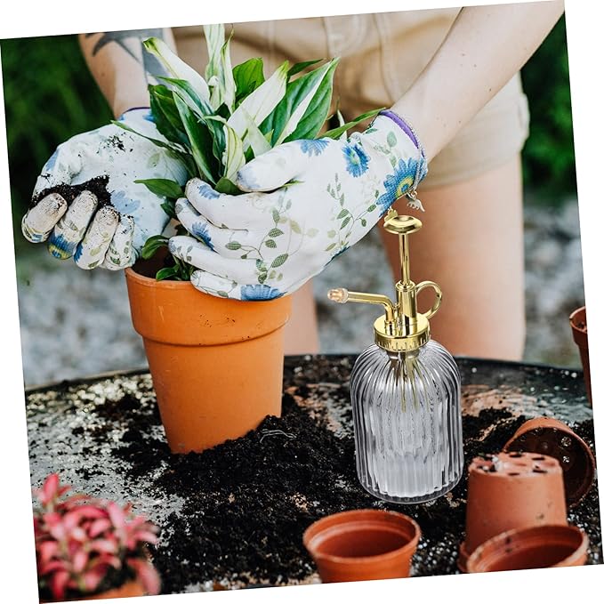 SUPVOX 350ml Vintage Glass Plant Mister Spray Bottle for Indoor and Outdoor Gardening Elegant Design Fine Mist Nozzle for Watering Plants and Flowers
