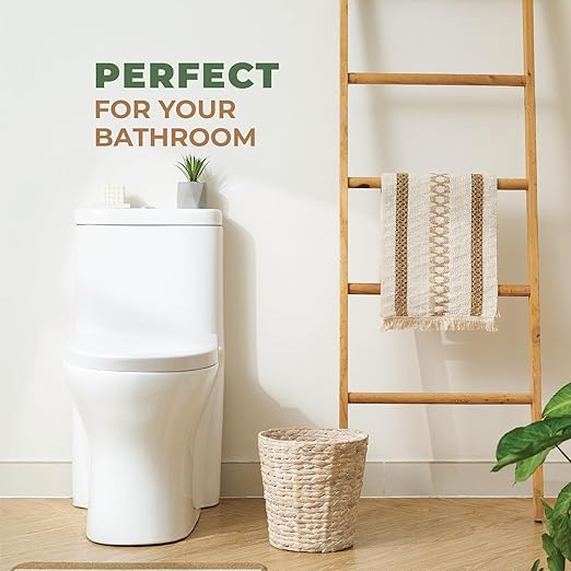 84ECO 2-Pack White Wicker Trash Cans