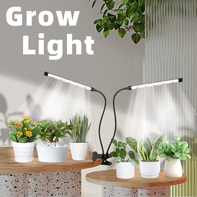 EWPJDK Grow Light 6500K Full Spectrum Plant Grow Lights 84 LED Plant Light with Clip Grow Lamp for Indoor Plants Growing Lamps（2PCS）