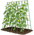 Cucumber Trellis 2 Pack, Foldable A-Frame Garden Trellis for Raised Bed Garden Grow Support with Plant Support Clips, Twist Ties, Plastic Ties, for Cucumber,Tomato, Climbing Plants and Flowers
