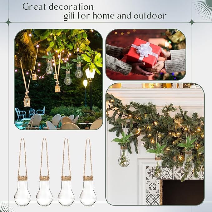 Baderke 9 Pack Window Propagation Stations 3.9 Inch Plastic Hanging Plant Propagation Vases with Hooks & Cleaning Brush Clear Tubes for Plant Clippings, Home Office Decor, Gardening Gifts for Women