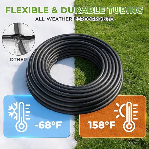 HIRALIY 200FT Garden Watering System, Drip Irrigation Kits for Plants, New Quick Connector, Blank Distribution Tubing, Saving Water Automatic Irrigation Equipment for Patio Lawn