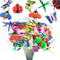 100 Pcs Butterfly Garden Decorations 9.8 Inch Assorted Decorative Plant Stakes Include Bee Hummingbird Ladybug Dragonfly Butterfly Stake for Flower Bouquet Spring Outdoor Indoor Lawn Wall Patio