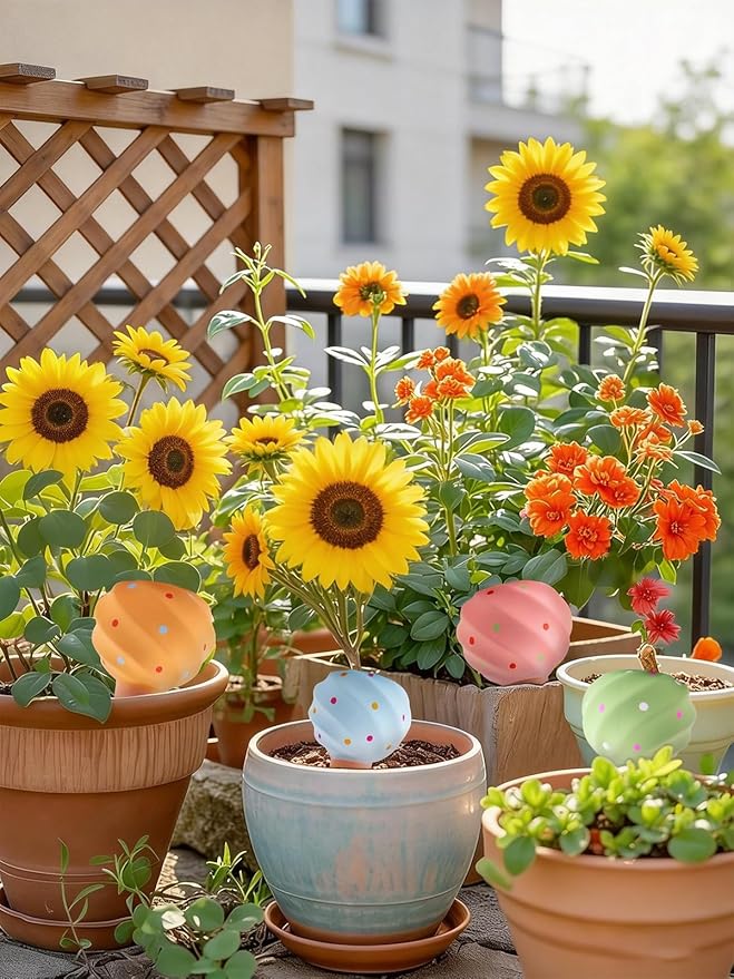 Kalolary 4PCS Plant Watering Globes Self Watering Stakes Terracotta Drip Water Stakes﻿ Irrigation Watering Bulbs for Pot, Indoor, Outdoor, Vacation (Conch)