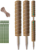 Fabulas Moss Pole 36 Inch - Monstera Plant Support, 2 Pack 20.5 Inch Plant Stakes for Indoor Plants Coco Coir Moss Pole Sticks for Climbing Potted Live Plants, Pothos, Philodendron, with Garden Ties