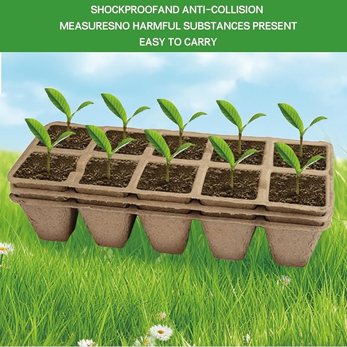 360 Cells Peat Pots Seedling Start Trays 36 Pack Seedling Pots Biodegradable Seedling Starter Kit,Organic Germination Plant Starter Trays