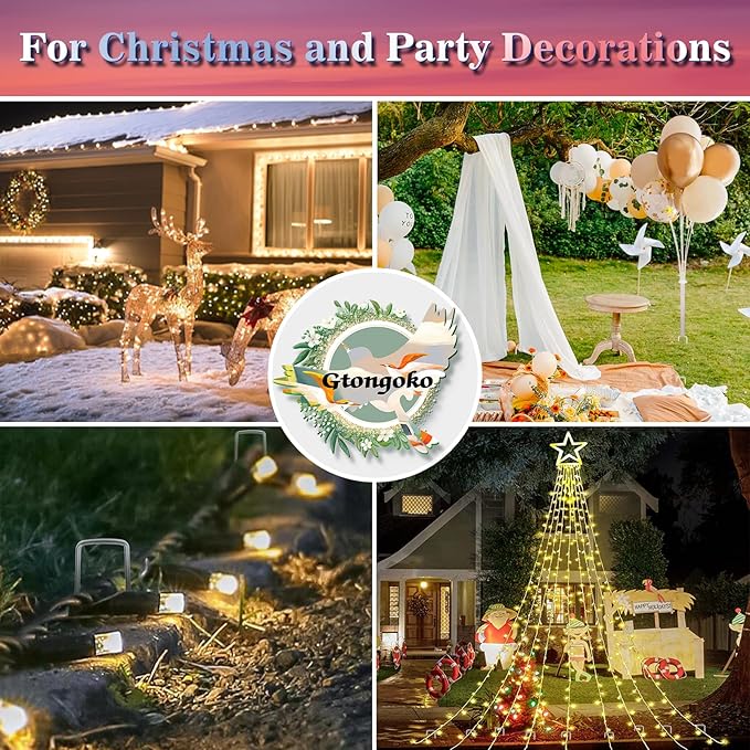 Gtongoko 120 Pack Galvanized Landscape Staples Garden Plant Cover Stakes 10 Inch 11 Gauge SOD Staples Ground Fence Stakes for Landscaping Securing Weed Barrier Fabric, Christmas Decorations