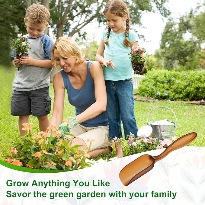M METERXITY 10-Pack Mini Gardening Shovel Spoons, Plastic Garden Soil Scoops for Cultivation Digging Transplanting/Flower Planting/Plant Succulent, Colorful Small Gardening Tools [Brown]