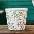 Teweiqi Ceramic Planter Without Drainage Hole, 6.7 Inch - Indoor/Outdoor Flower Pot for Orchids, Succulents, Green Floral Modern Farmhouse Design Plant Pot for Home,Office & Garden Décor, Ideal Gift