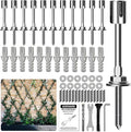 Wire Trellis for Climbing Plants Outdoor, 12-Set Wall Trellis Kit for 5/64"(2mm) Wire Ropes, T316 Espalier System for Fence and Garden DIY Projects (Hubs Only, Without Cable)