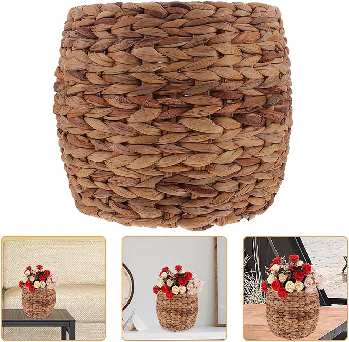 Healeved Seagrass Plant Basket Indoor Planter Basket Sundries Storage Woven Seagrass Wicker Planter Flower Pot 7.9in