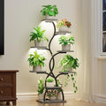 EVAWOO Plant Stand Indoor with Grow Light - 8 Tiered Plant Shelf Indoor, Corner Plant Stand, 49" Tall Plant Shelf with Lights for Indoor Growing, Lighted Flower Holder for Living Room, Balcony (Gray)