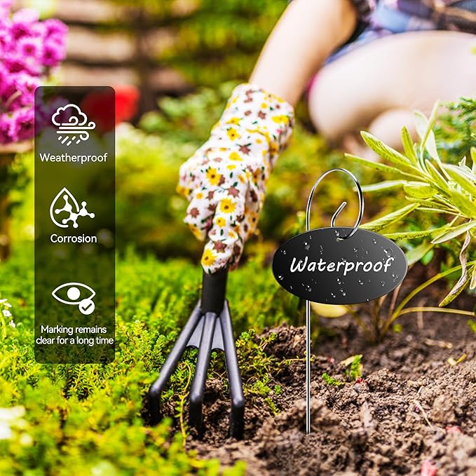 Vcekract Plant Labels, 50 Pcs Acrylic Garden Labels Stakes with a Pen, Plant Markers for Outdoor Waterproof, Garden Markers Sign Tags for Vegetable, Herb Seedlings Flowers