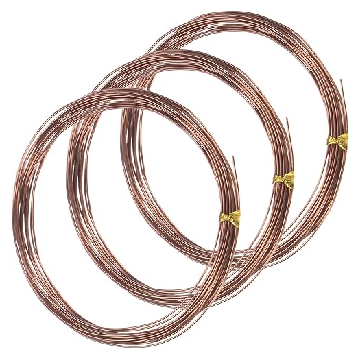 M METERXITY 3-Rolls 0.8mm Bonsai Training Wire, 49.2 Feet Total Anodized Aluminum Bonsai Wires for Bonsai Tree Shaping/Branches Fixing/Trunk Holding/DIY Crafting [16.4ft Each, Bronze]
