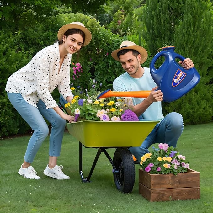 WADFOW 1.32 Gallon Watering Can for Indoor & Outdoor, Watering Cans with Detachable Nozzle, Long Spout Watering Can for Indoor Plants Garden Flowers, 5L/170OZ
