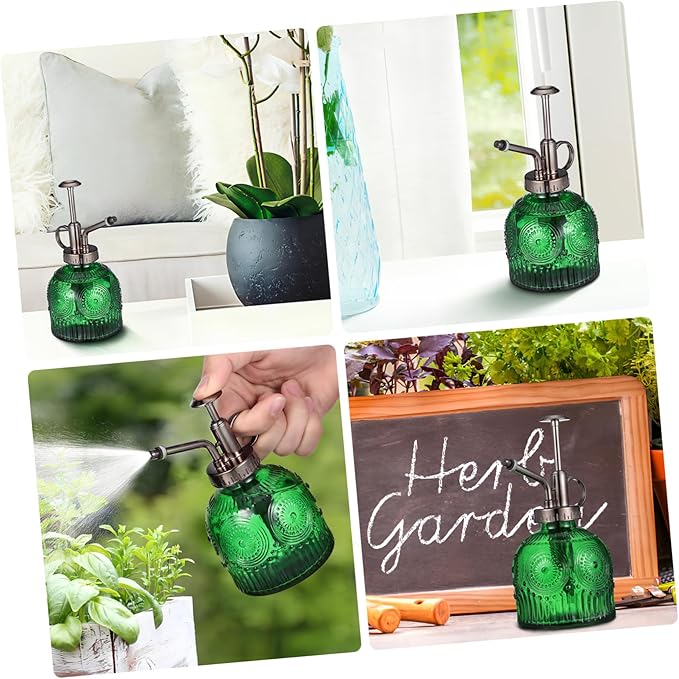 UKCOCO Indoor Elegant Glass Mister Spray Bottle Easy-use Trigger for Home Gardening