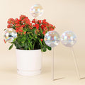 Soilagua 6.4 oz Medium Plant Self Watering Globes, Light Iridescent Glass Water Bulbs for Indoor Plants, Vacation Watering System, Plant Watering Spikes Stakes, Automatic Plant Waterer, 4 Pack