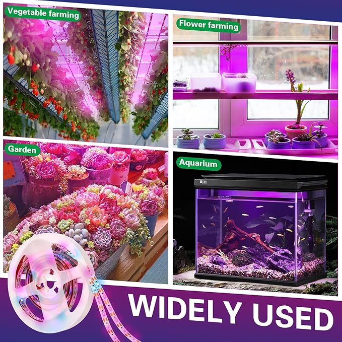 Grow Lights for Indoor Plants，120 LEDs Waterproof led Grow Lights Full Spectrum,USB Plug-in Dimmable Auto On/Off with 3 Timers Plant Light, for Indoor Plants Seeding Veg Flower Growing Lamp(6.56ft)