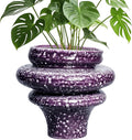 Ceramic Plant Pots - 11 Inch Ceramic Planters for Indoor Outdoor Plants, Large Unique Flower Pots with Drainage Hole, Decorative Planters, Home Decor, Plants Lover Gifts, Purple