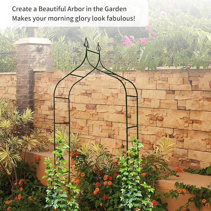 Thorise 8.3 Ft H x 4.6 Ft W Metal Pergola Arbor for Various Climbing Plant Wedding Garden Arch Bridal Party Decoration Wide Arbor