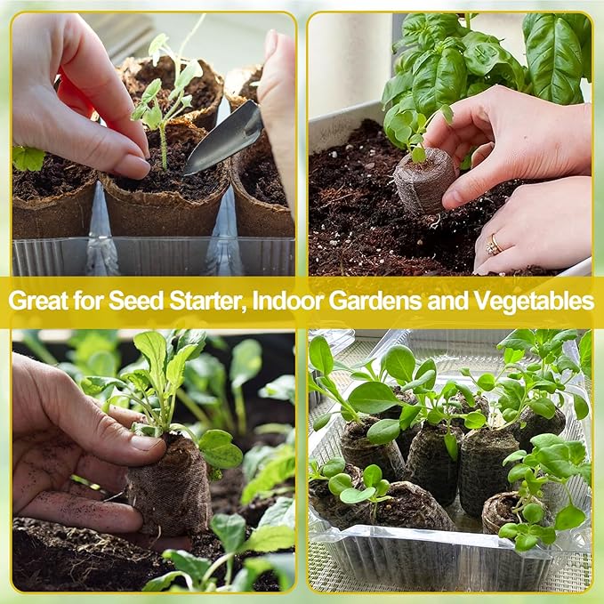 Legigo 100 Pcs 36mm Seed Starter Peat Pellets for Seedlings- Compressed Seed Starter Pods Seed Starting Pellets Plugs Soil Peat Pods for Starting Seeds, Garden Planting Herb Flower Vegetables