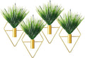 2 Pack Gold Wall Decor Hanging Planters with Artificial Plants Metal Hanging Vase Indoor Plants Holder Modern Boho Wall Art for Bathroom Bedroom Living Room Office (Gold, Aquatic Plant)