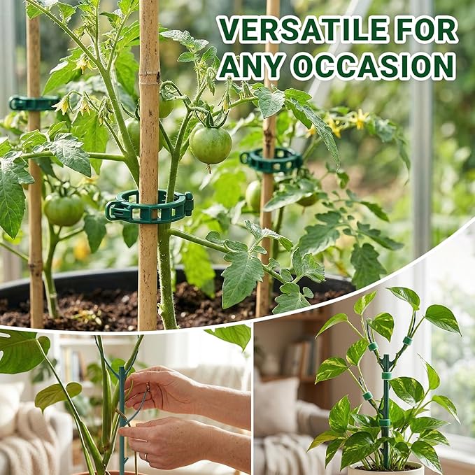 5pack Monstera Plant Support – Stackable Indoor & Outdoor Support, for Climbing Plants, Pothos & Other Small Plants, with Clamps & Other Planting Accessories, Perfect Moss Pole Replacement