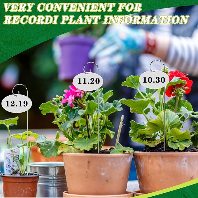 Wenqik 50 Pcs Garden Plant Labels Acrylic Plant Tags for Outdoor,Waterproof Seedling Labels Tags Stakes with a Pen,Garden Signs for Vegetables Herb Flowers