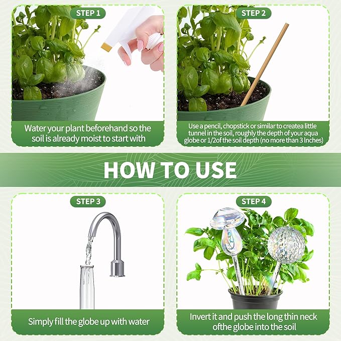 Indoor Pot Automatic Watering Flower Ball, Pot Automatic Watering Glass Ball, Rainbow Striped Love Shaped Glass Watering System 2 Sets, Home Interior Decoration, Plant Accessories