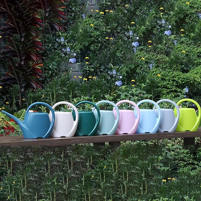 2024 New Plant Watering Can - Watering Can 1 Gallon Long Spout Watering Can, Flower Patterns Indoor Watering Can with Comfortable Handle Plastic Watering Can Outdoor for Garden Plants (Light Pink)