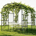 SUNYRISY 118" x 80" x 87" Extra Large Garden Arch Trellis for Climbing Plants Outdoor, Tall Archway Garden Gazebo Heavy Duty Metal Plant Support Outdoor for Grape Vine Cucumber Flower